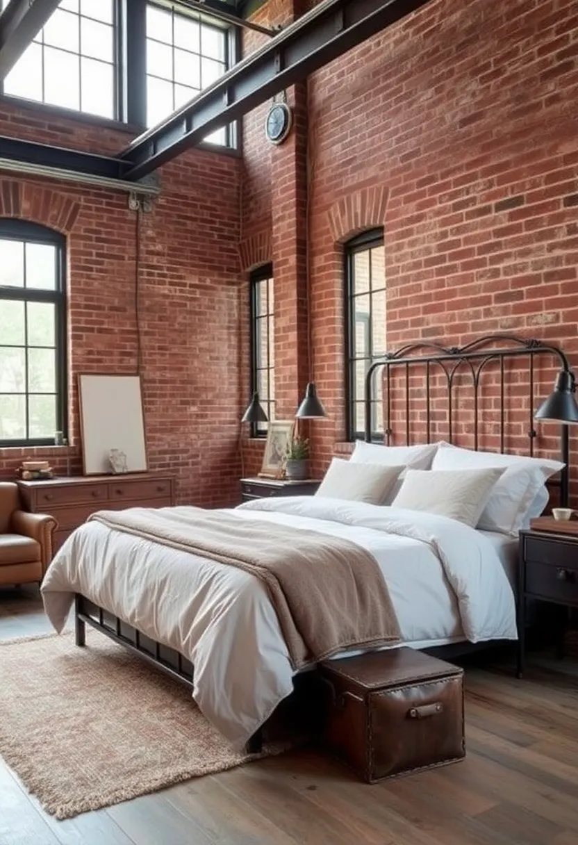 10 Bedroom Layout Designs for Ultimate Relaxation and Comfort! - 5. Industrial Chic