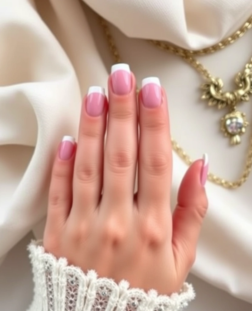 10 DIY Valentine's Day Nail Designs That Are Surprisingly Easy to Create! - 9. Romantic French Tips