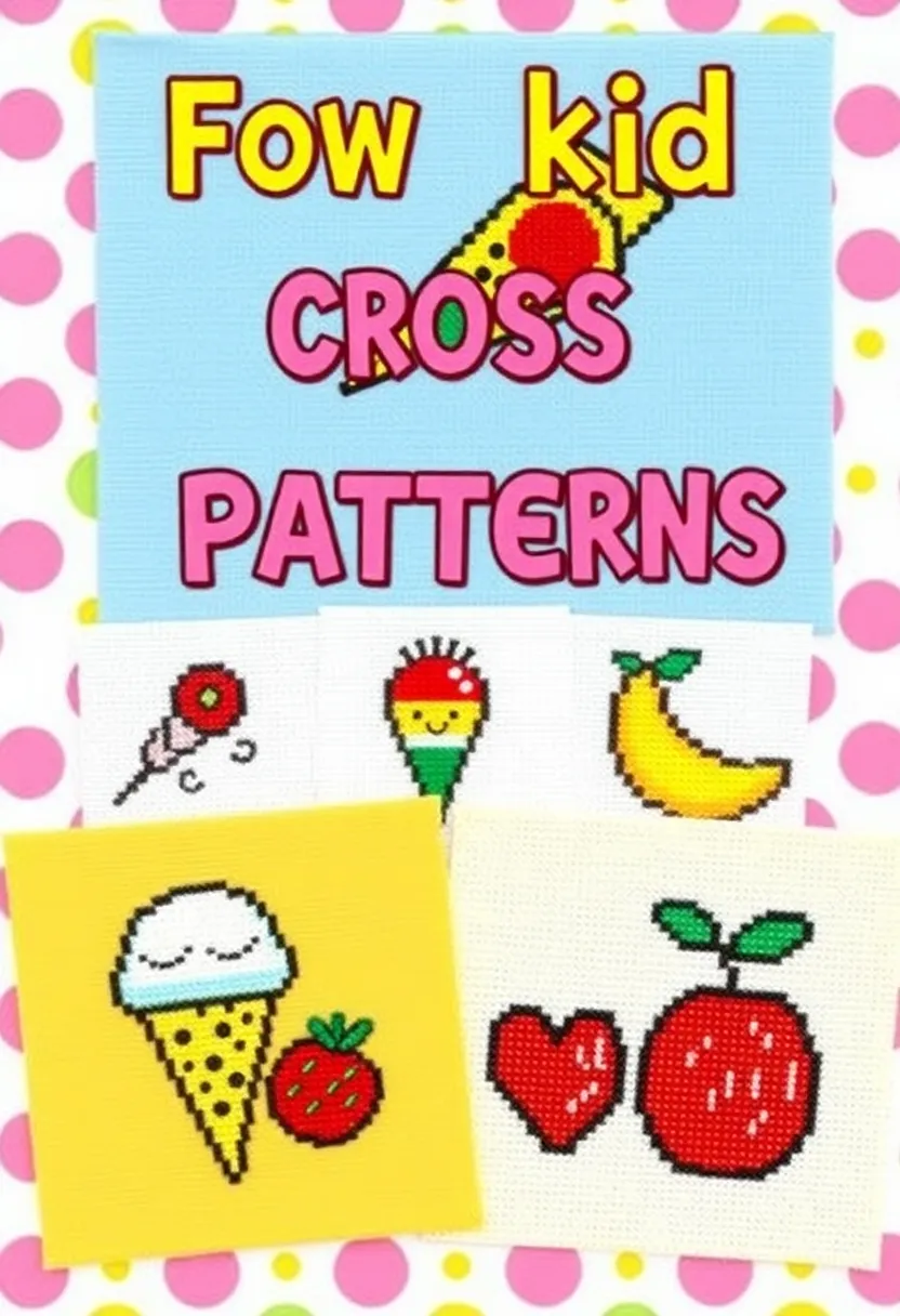 11 Easy Cross Stitch Patterns Perfect for Kids (They’ll Love #3!) - 2. Fun Food Patterns