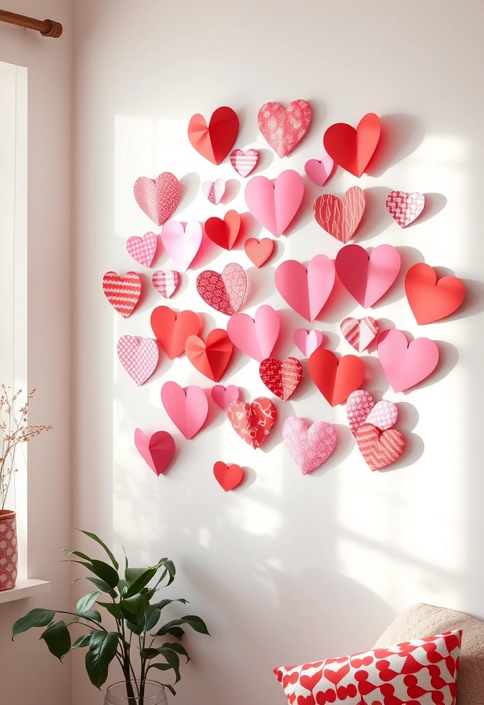 16 DIY Valentine's Room Decor Ideas That Won't Break the Bank! - 1. Heart-Shaped Wall Art