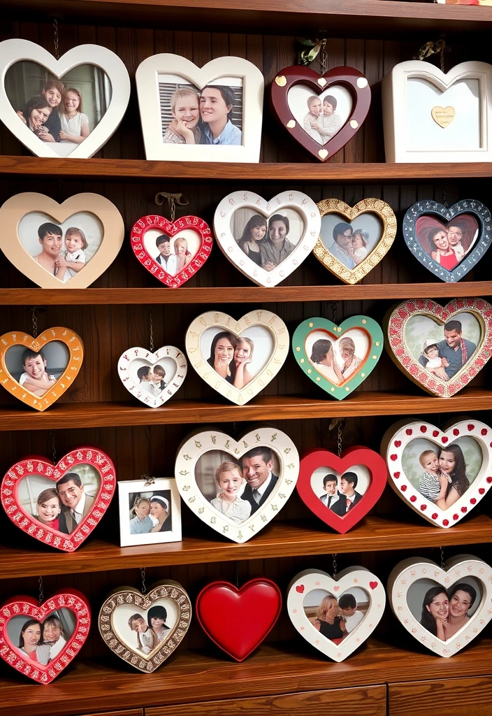 16 DIY Valentine's Room Decor Ideas That Won't Break the Bank! - 14. Heart-Shaped Photo Frames