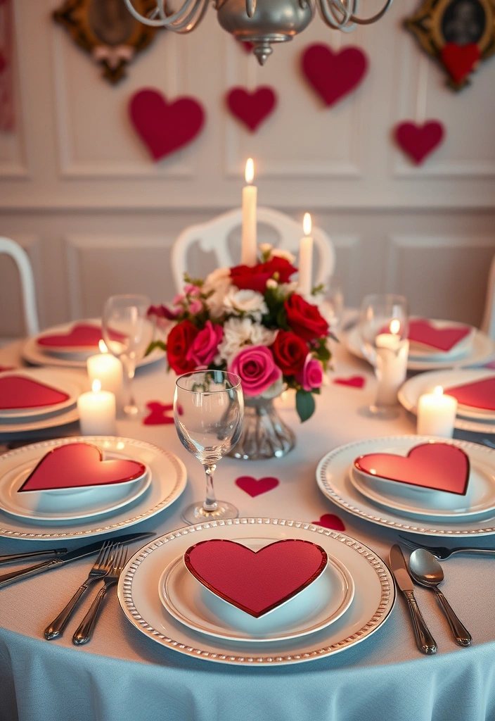 16 DIY Valentine's Room Decor Ideas That Won't Break the Bank! - 16. Heart-themed Table Settings