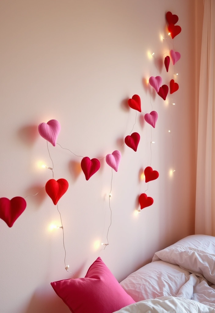 16 DIY Valentine's Room Decor Ideas That Won't Break the Bank! - 3. Heart Garland