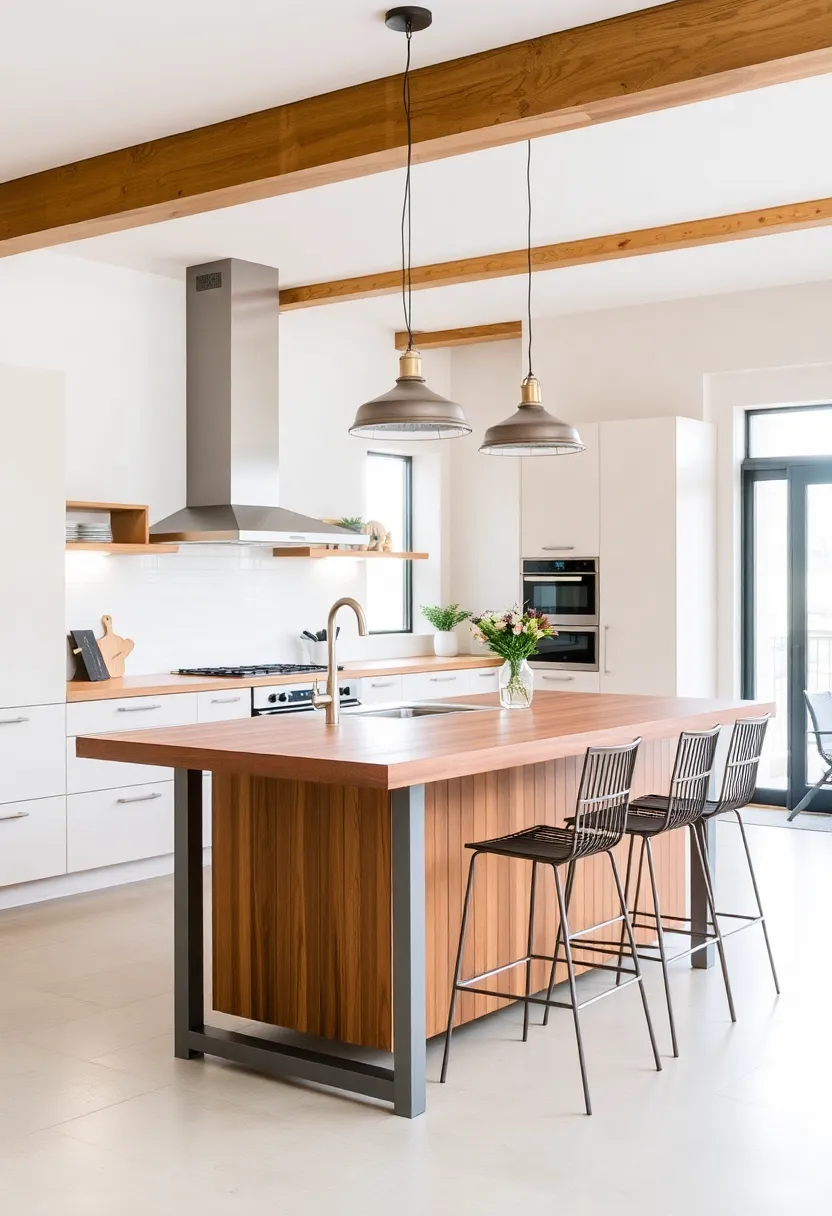 16 Rustic Kitchen Island Ideas That Bring Warmth to Your Home (Wait Until You See #4!) - 3. Industrial Meets Rustic