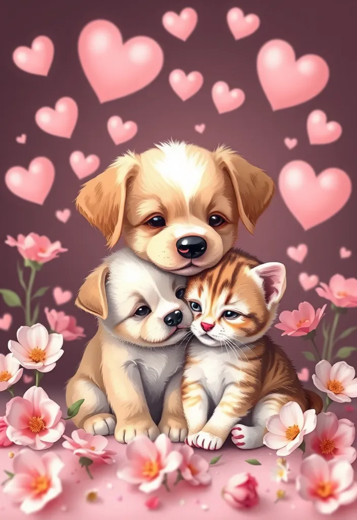 19 Artistic Valentines Phone Wallpapers That Will Leave You in Awe! - 14. Cute Animal Love