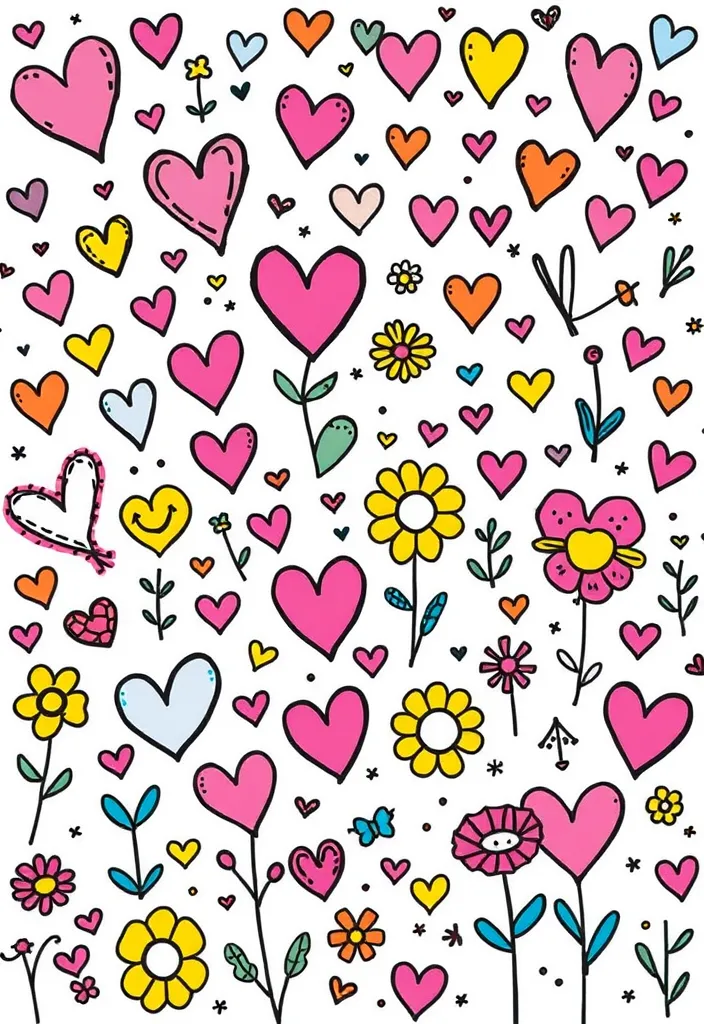 19 Artistic Valentines Phone Wallpapers That Will Leave You in Awe! - 9. Playful Doodles