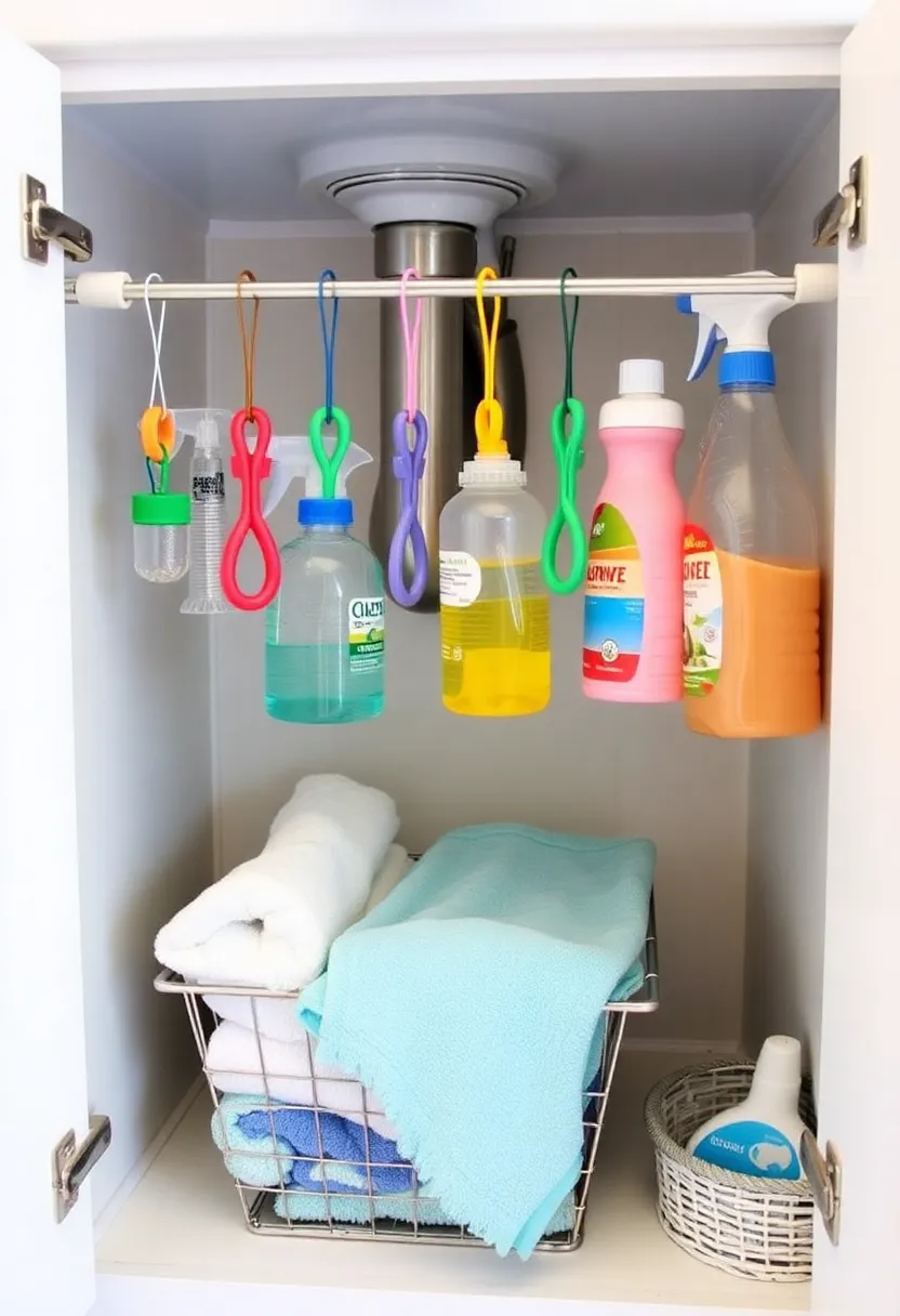 19 DIY Organization Hacks That'll Declutter Your Home in No Time (#15 Is Genius!) - 2. Tension Rod Under Sink