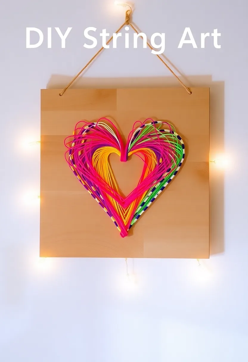 20 DIY Craft Ideas That Will Elevate Your Home Decor Game Instantly! - 11. DIY String Art