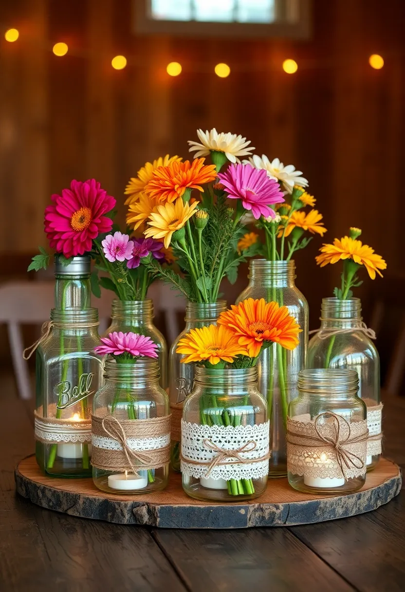 20 DIY Craft Ideas That Will Elevate Your Home Decor Game Instantly! - 2. Upcycled Jars as Decorative Vases