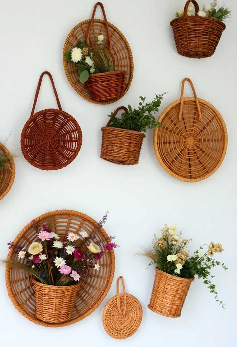 20 DIY Craft Ideas That Will Elevate Your Home Decor Game Instantly! - 8. Woven Wall Baskets