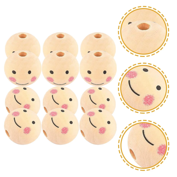 50Pcs Wooden Smile Beads - Image 6