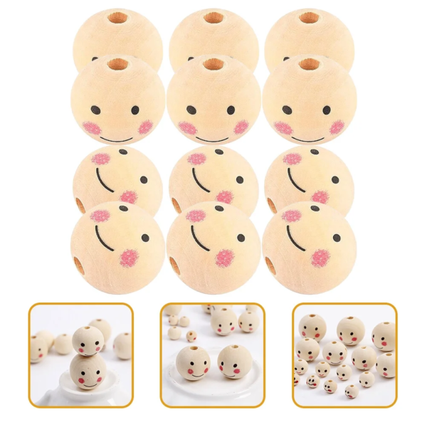 50Pcs Wooden Smile Beads - Image 3