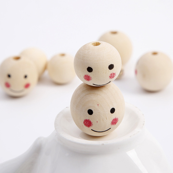 50Pcs Wooden Smile Beads - Image 8